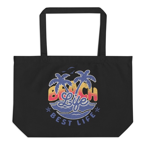 [ID: 378-G168] Beach Life Best Life Large Eco Tote