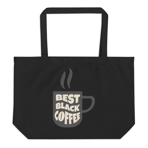 [ID: 378-G185] Best Black Coffee - Hot Cup Large Eco Tote
