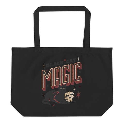 [ID: 378-G214] Black Cat Magic Large Eco Tote