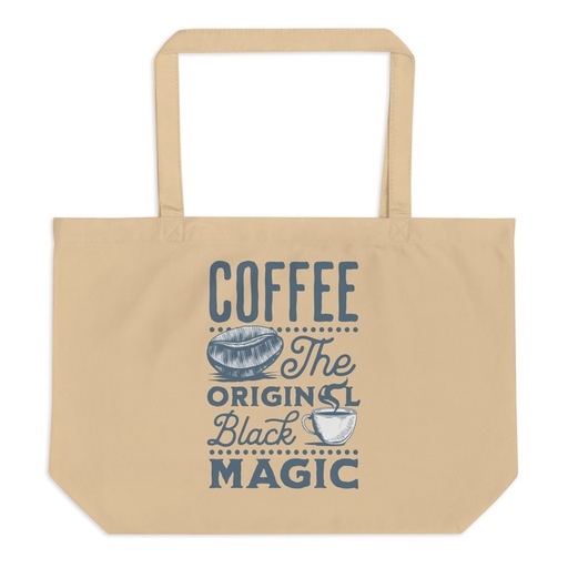 [ID: 378-G227] Black Magic Coffee - Simple Cup Large Eco Tote