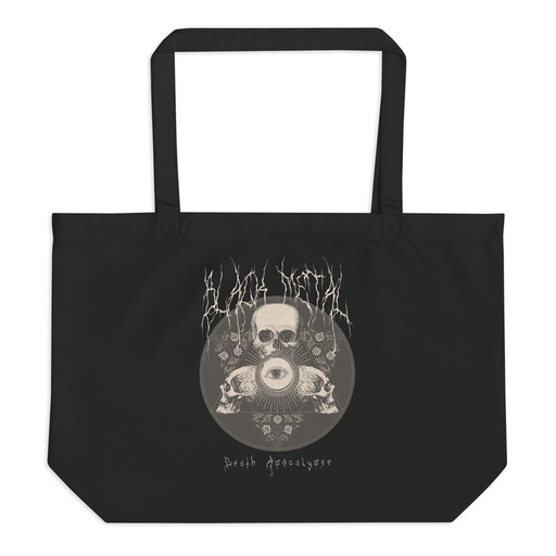 [ID: 378-G228] Black Metal - Hardcore skull theme design Large Eco Tote