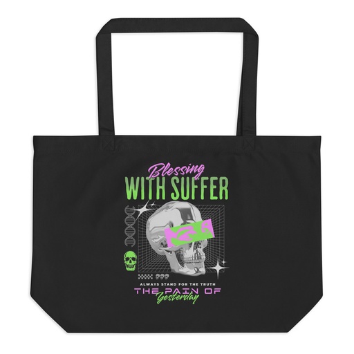 [ID: 378-G235] Blessing With Suffer Large Eco Tote