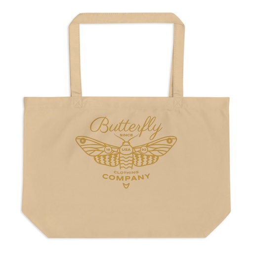 [ID: 378-G240] Blue Butterfly - Minimal Large Eco Tote