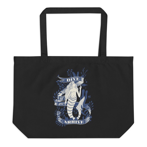 [ID: 378-G241] Blue Mermaid - Nautical Large Eco Tote