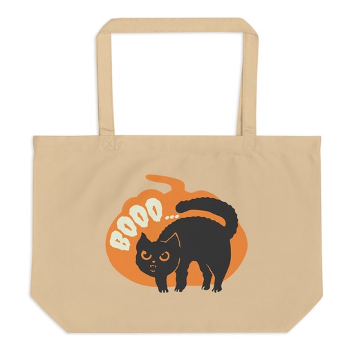 [ID: 378-G251] Boo - Scay Cute Cat Large Eco Tote