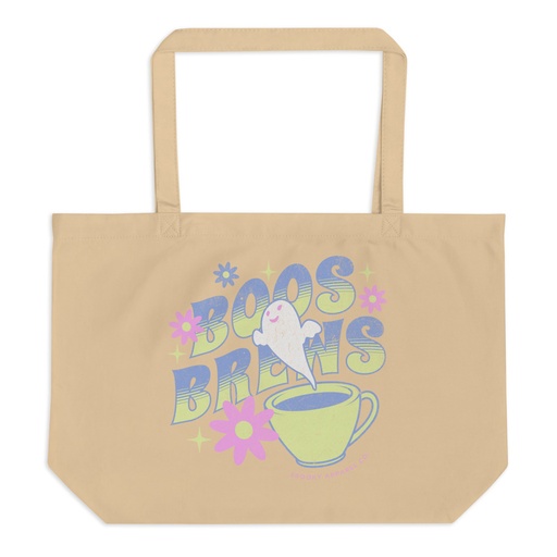 [ID: 378-G254] Boos + Brews - Halloween Large Eco Tote