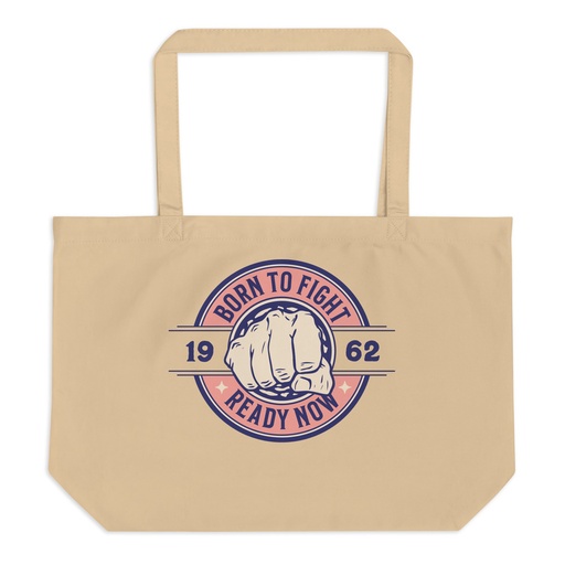 [ID: 378-G265] Born to Fight - Fist Large Eco Tote