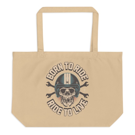 [ID: 378-G269] Born to Ride, Ride to Live Large Eco Tote