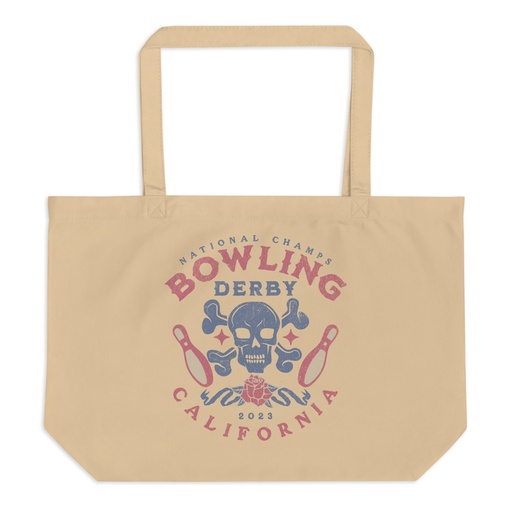 [ID: 378-G276] Bowling Derby Champs - Grunge Skull Large Eco Tote