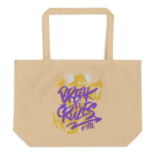 [ID: 378-G282] Break the Rules Graffiti - Spray Paint Large Eco Tote