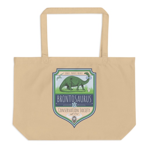 [ID: 378-G288] Brontosaurus Conservation Society Large Eco Tote