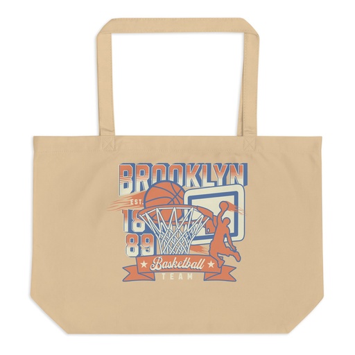 [ID: 378-G290] Brooklyn Basketball Team - Athletic Sports Large Eco Tote