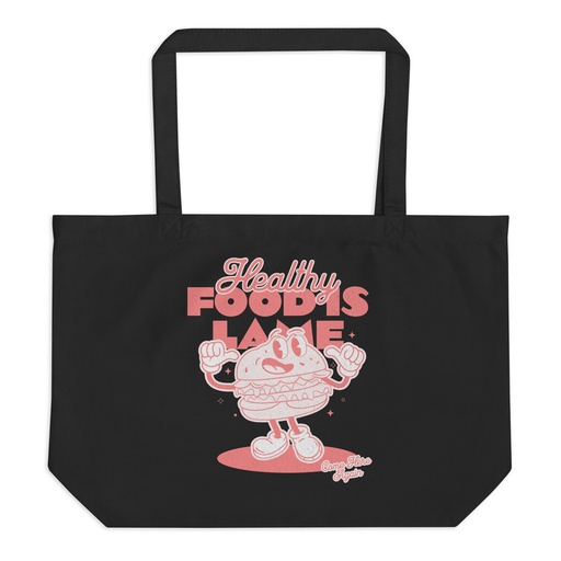 [ID: 378-G296] Burger Mascot Large Eco Tote