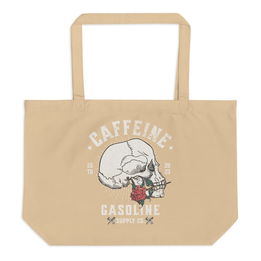[ID: 378-G309] CAFFEINE GASOLINE Large Eco Tote