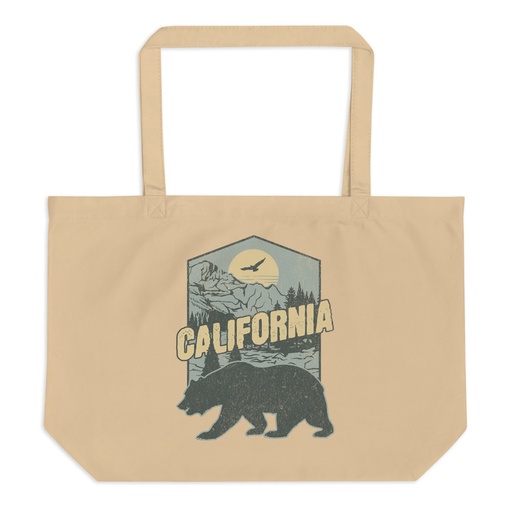 [ID: 378-G315] California Bear - Outdoors Wilderness Camping Hiking Large Eco Tote