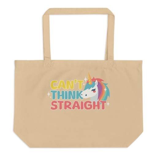 [ID: 378-G328] Can't Think Straight (2) Large Eco Tote