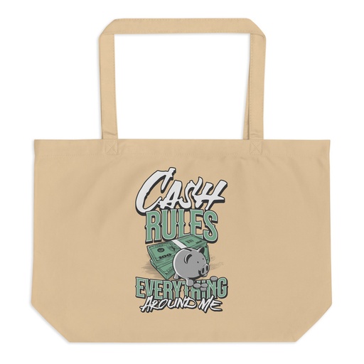 [ID: 378-G336] Cash Rules Large Eco Tote