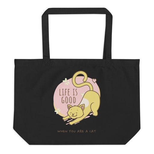 [ID: 378-G338] Cat Life - Humor Large Eco Tote