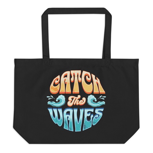 [ID: 378-G343] Catch the Waves - Beach Vibe Large Eco Tote