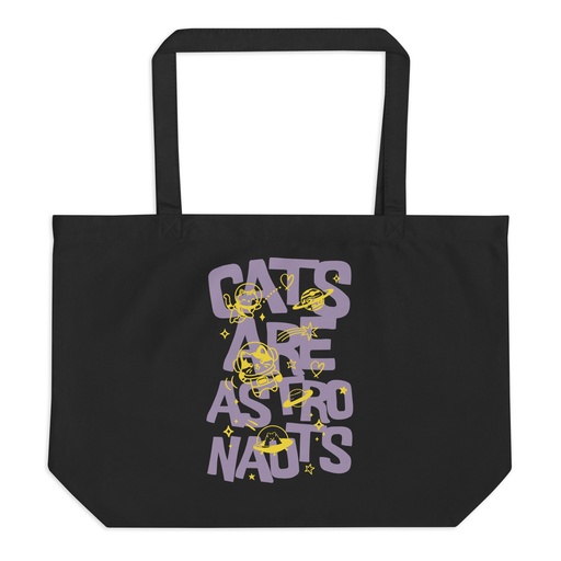 [ID: 378-G346] Cats are Astronauts Large Eco Tote