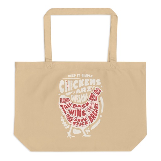 [ID: 378-G365] Chickens Are Awesome - Butcher Cuts Large Eco Tote