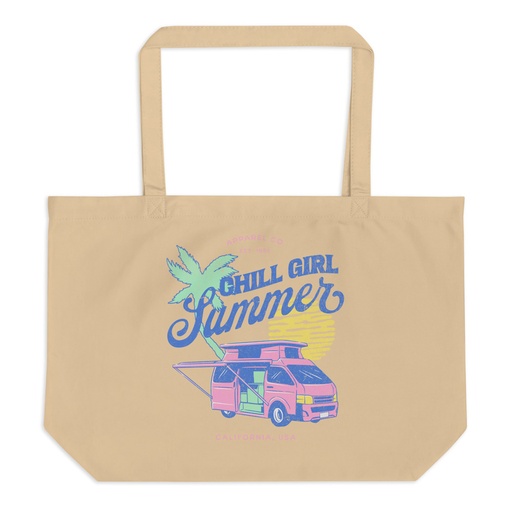 [ID: 378-G366] Chill Girl Summer Large Eco Tote
