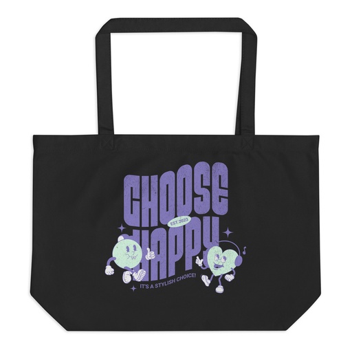 [ID: 378-G369] Choose Happy (2) Large Eco Tote