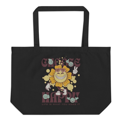 [ID: 378-G371] Choose Happy Large Eco Tote