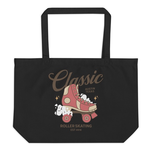 [ID: 378-G384] Classic Roller Skating - Sports Apparel Large Eco Tote