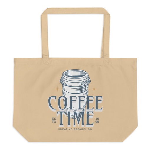 [ID: 378-G404] Coffee Time Large Eco Tote