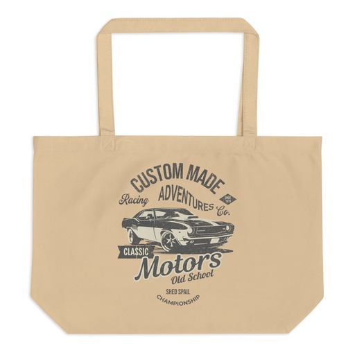 [ID: 378-G444] Custom Made Adventures Motors Old School Large Eco Tote