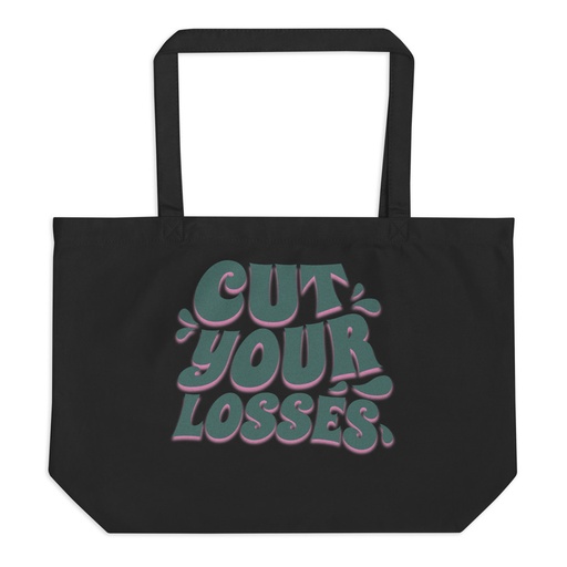 [ID: 378-G448] Cut your Losses Large Eco Tote