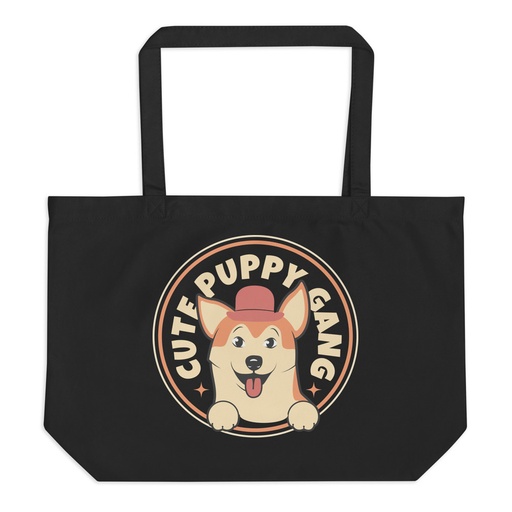 [ID: 378-G453] Cute Puppy Gang - Corgi Large Eco Tote