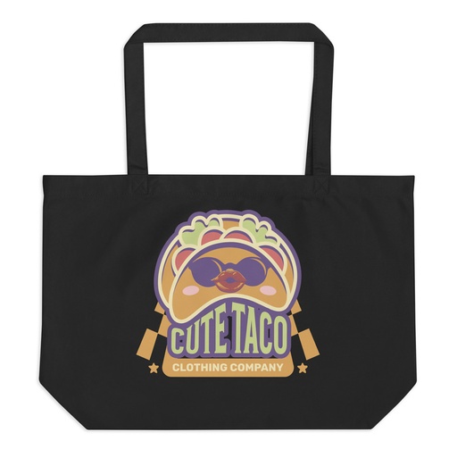 [ID: 378-G454] Cute Taco - Colorful Mexican Tortilla Large Eco Tote