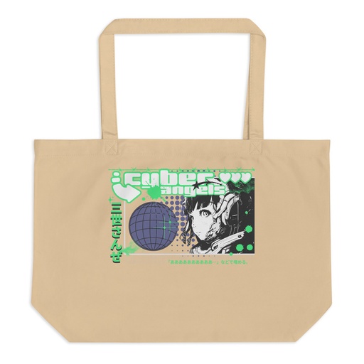 [ID: 378-G455] Cyber Angels - Y2k Girl Anime Large Eco Tote