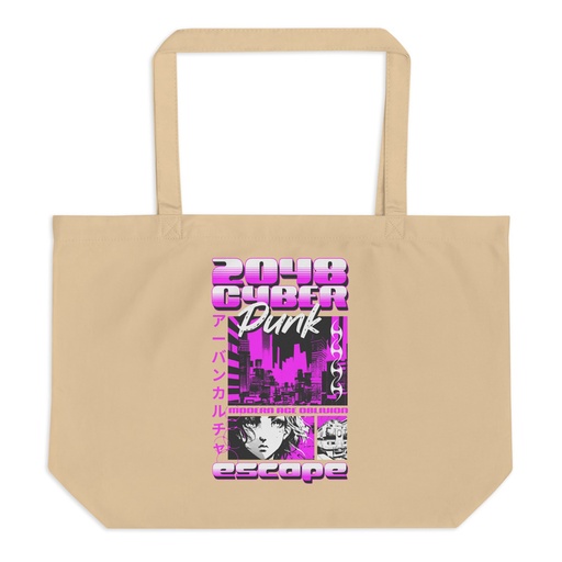 [ID: 378-G458] Cyber Punk Escape - Japanese Anime Large Eco Tote