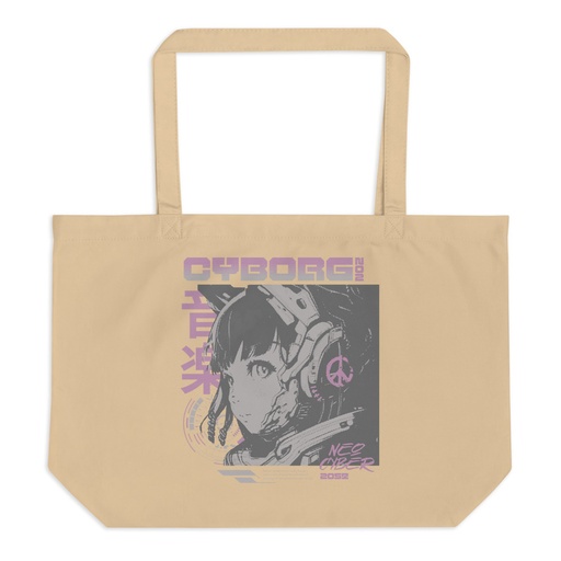 [ID: 378-G459] Cyborg - Y2k Style Large Eco Tote
