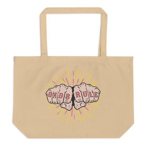 [ID: 378-G463] Dads Rule Large Eco Tote