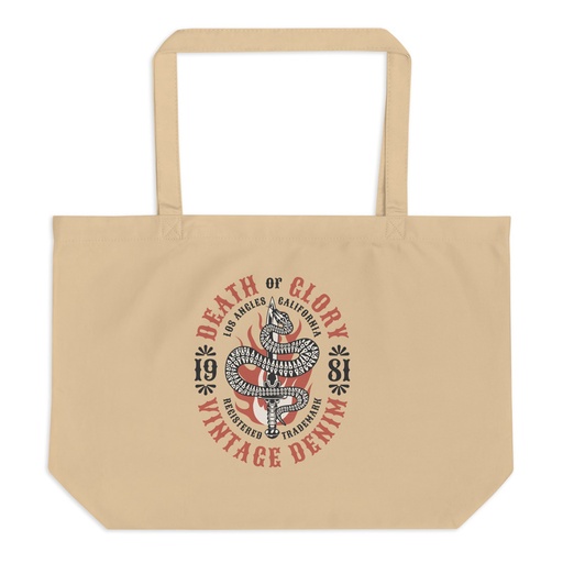 [ID: 378-G480] Death or Glory - Sword Snake Large Eco Tote