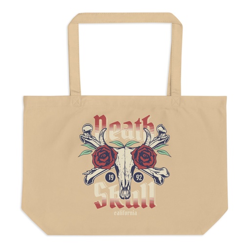 [ID: 378-G482] Death Skull - Flower Large Eco Tote