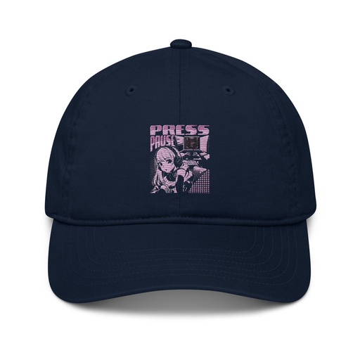 [ID: 491-G4] 'Press Pause' Anime Gaming Organic Baseball Cap