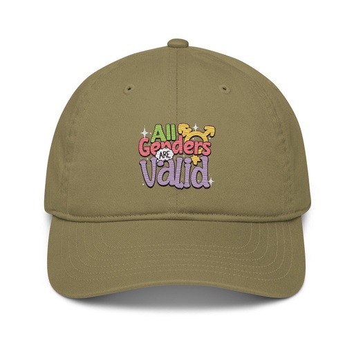 [ID: 491-G45] All Genders are Valid Organic Baseball Cap