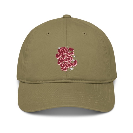[ID: 491-G50] All You Need is Love - Retro Valentines Day Organic Baseball Cap