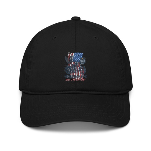 [ID: 491-G65] American Biker for Life Organic Baseball Cap