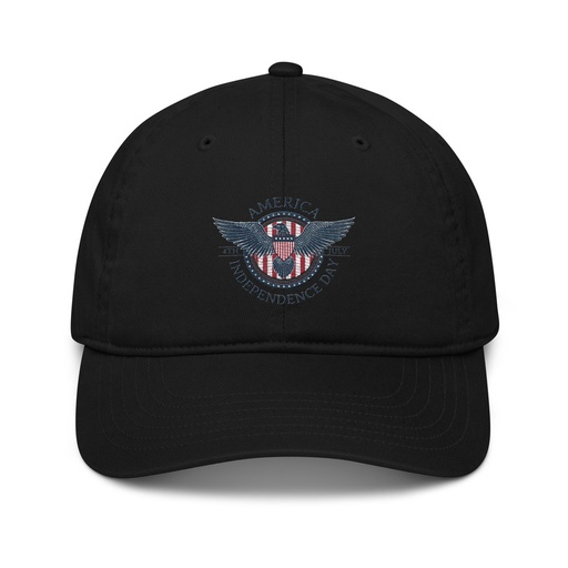 [ID: 491-G67] American Eagle Badge Organic Baseball Cap