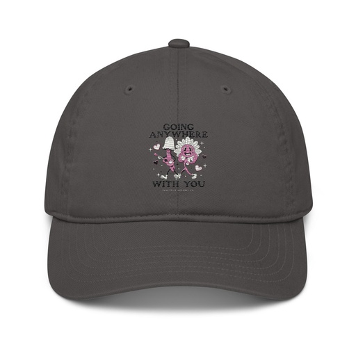 [ID: 491-G93] Anywhere With You - Typographic Cartoon Streetwear Organic Baseball Cap