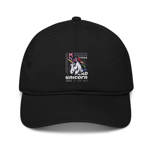 [ID: 491-G128] Bad Unicorn - Horse Organic Baseball Cap