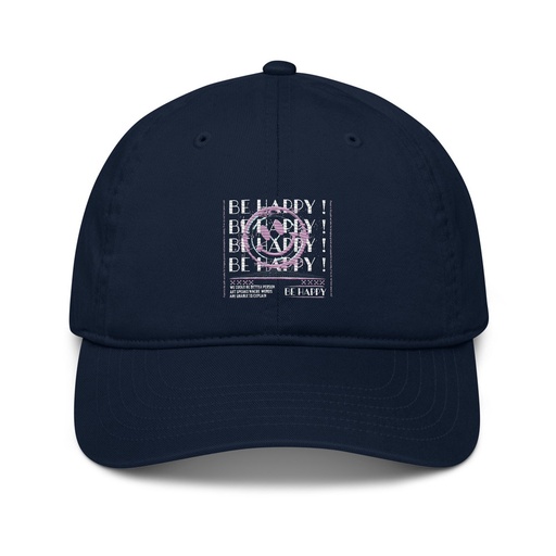 [ID: 491-G155] Be Happy ! Organic Baseball Cap