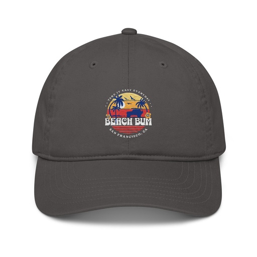 [ID: 491-G164] Beach Bum - Sunset Surfing Organic Baseball Cap