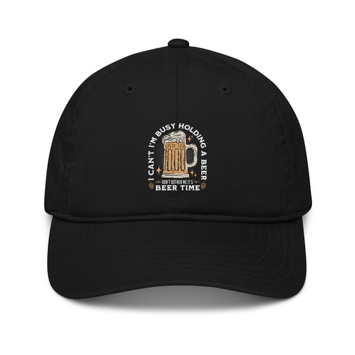 [ID: 491-G176] Beer Time - Father's Day Organic Baseball Cap